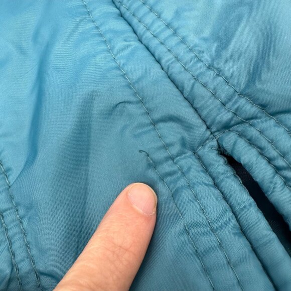 Vintage Coat 1980s Teal Quilted Womens Size 14 Aurora International Miss Abmoor - Picture 10 of 13